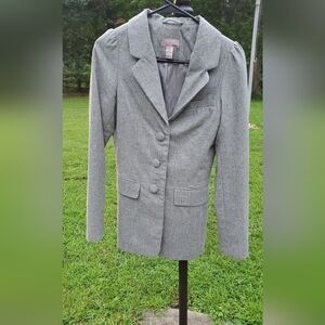 H&M 60%Wool Gray Women's Blazer Jacket‎ Career Office